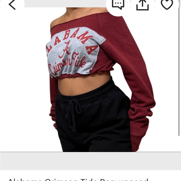 Alabama off the shoulder, sold out sweatshirt with adjustable band - Picture 2 of 2